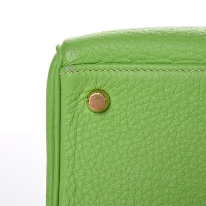 Hermes Taurillon Clemence Kelly Retourne 32 Vert Cru 33 of 41
