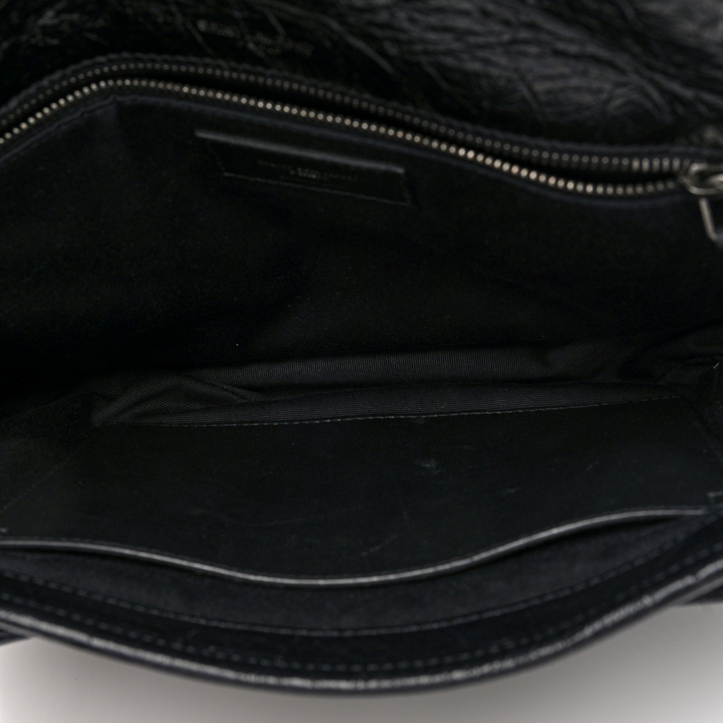 Crinkled Calfskin Matelasse Monogram Medium Niki Chain Satchel Black