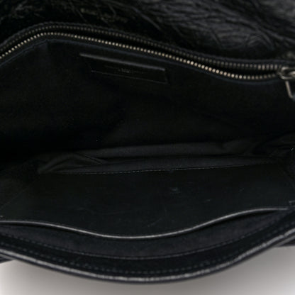 Saint Laurent Crinkled Calfskin Matelasse Monogram Medium Niki Chain Satchel Black 5 of 9