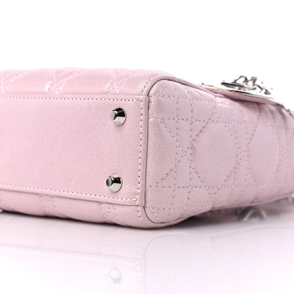 Christian Dior Metallic Lambskin Cannage Mini Lady Dior Lotus 8 of 10