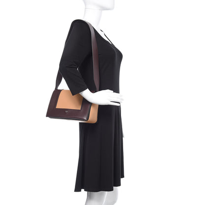 Celine Shiny Smooth Calfskin Medium Frame Shoulder Bag Burgundy Tan 2 of 13