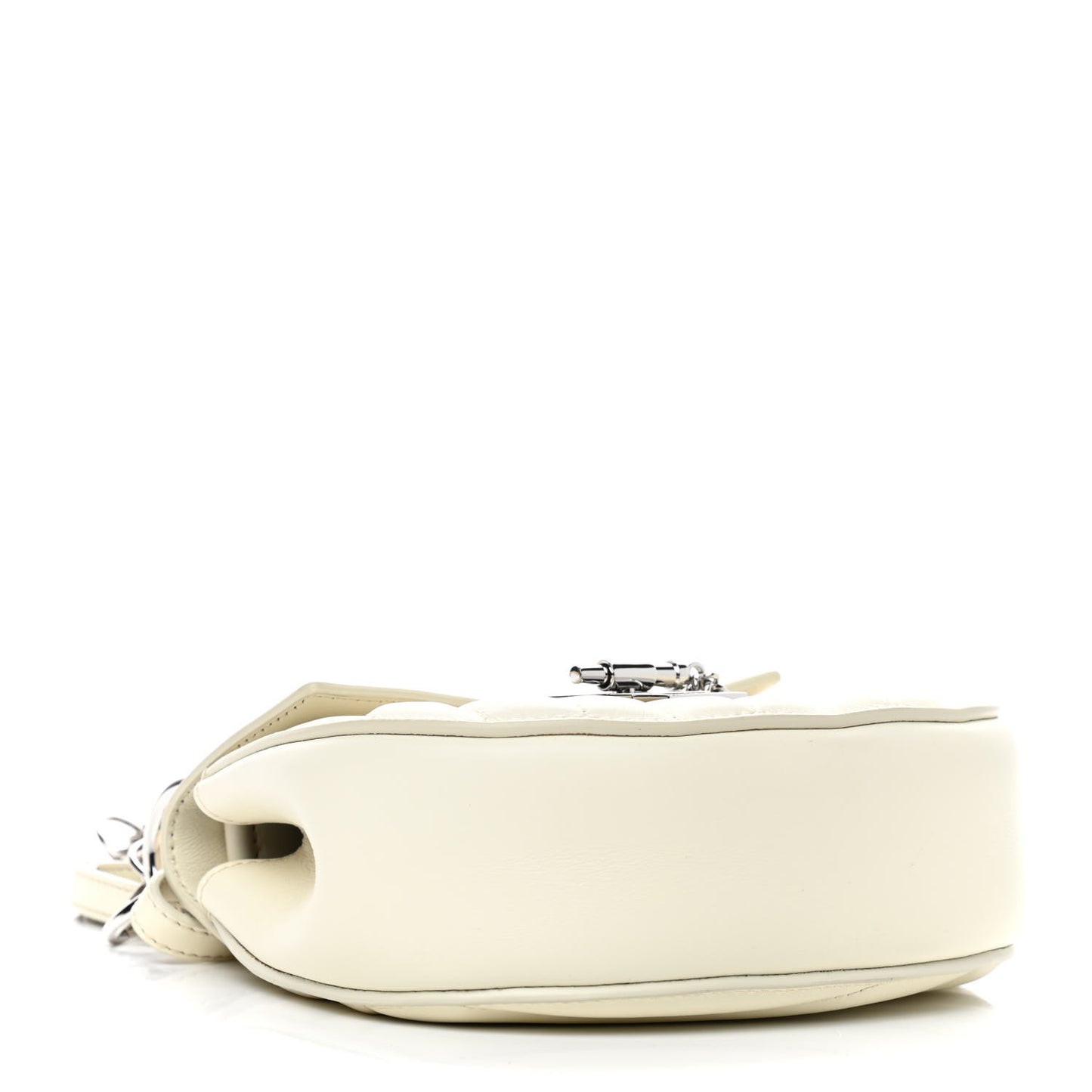 Calfskin Quilted Mini Drew Bijou Shoulder Bag Natural White