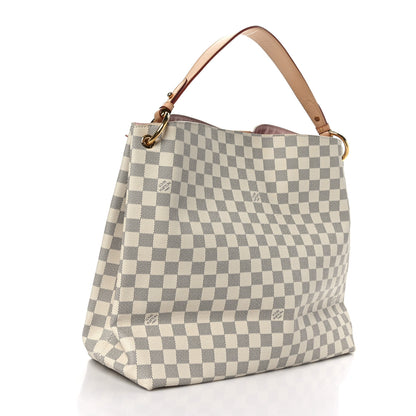 Louis Vuitton Damier Azur Graceful MM Rose Ballerine 3 of 9