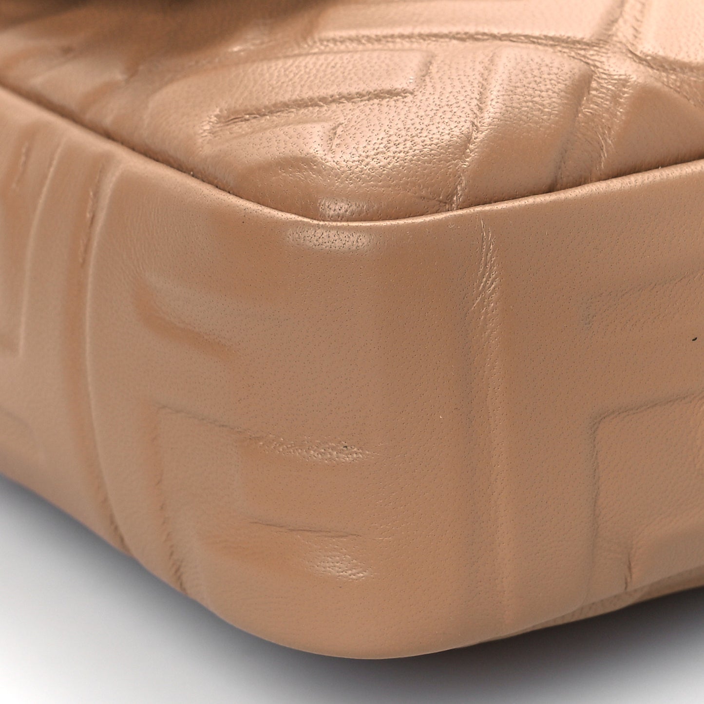 Nappa FF 1974 Embossed Baguette Miele Scuro