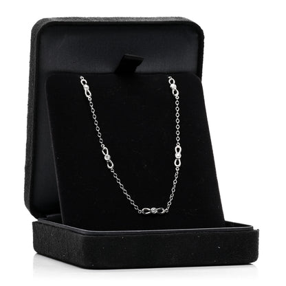 Tiffany 18K White Gold Diamond Infinity Station Necklace 5 of 5