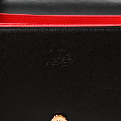 Christian Louboutin Calfskin Patent Leopard Spikes Paloma Clutch Black 6 of 9