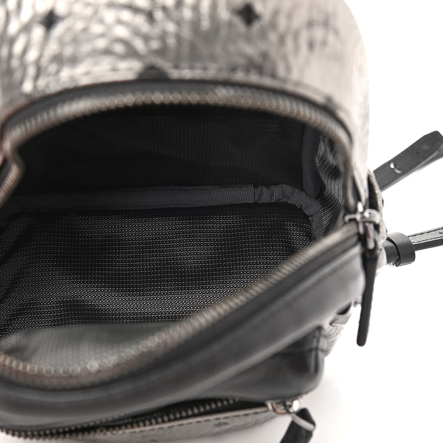 Metallic Visetos Studded X-Mini Bebe Boo Backpack Silver