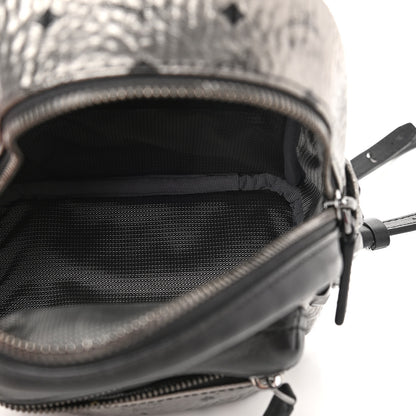 MCM Metallic Visetos Studded X-Mini Bebe Boo Backpack Silver 5 of 10