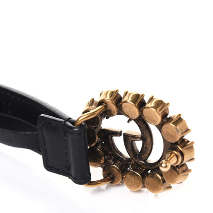 Gucci Calfskin Crystal Double G 30mm Belt 80 32 Black 4 of 8