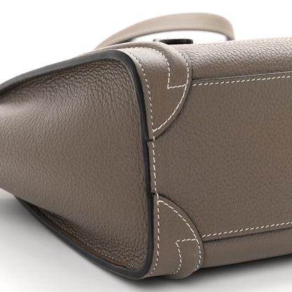 Celine Drummed Calfskin Nano Luggage Souris 8 of 10