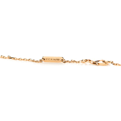 Van Cleef & Arpels 18K Yellow Gold Mother of Pearl Lucky Alhambra Butterfly Pendant Necklace 4 of 6
