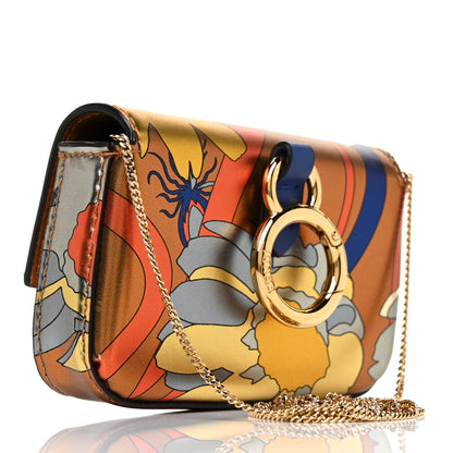 Fendi Metallic Calfskin Floral Nano Baguette Charm Bronze 2 of 7