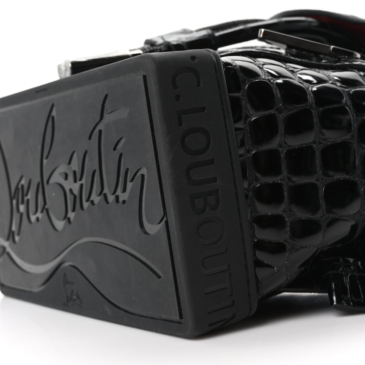 Calfskin Alligator Embossed Small Explorafunk Backpack Black