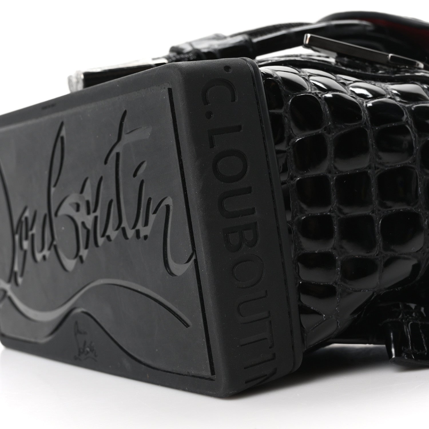 Christian Louboutin Calfskin Alligator Embossed Small Explorafunk Backpack Black 17 of 17