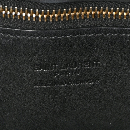Saint Laurent Raffia Calfskin Panier Rectangle Tote Black 6 of 10