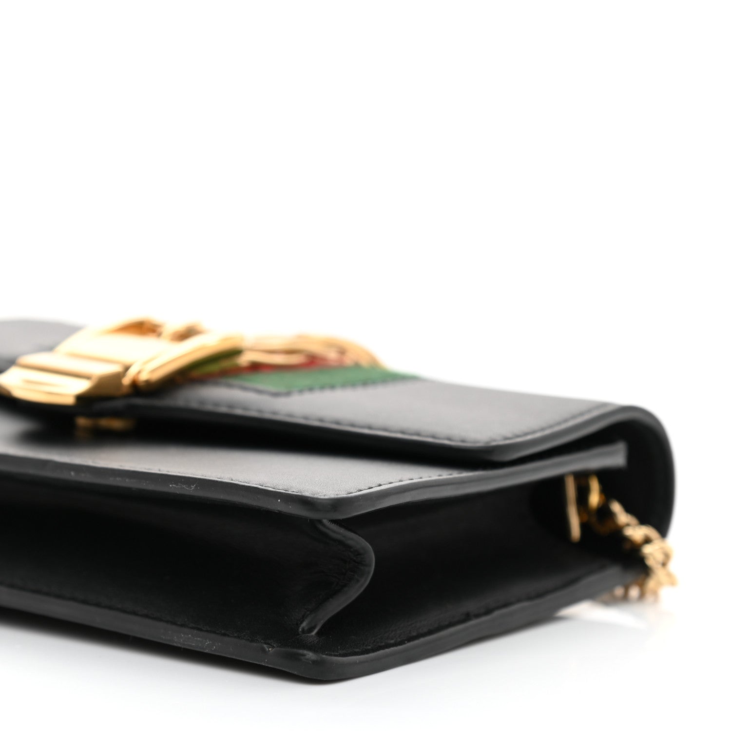 Gucci Calfskin Super Mini Sylvie Chain Shoulder Bag Black 9 of 9