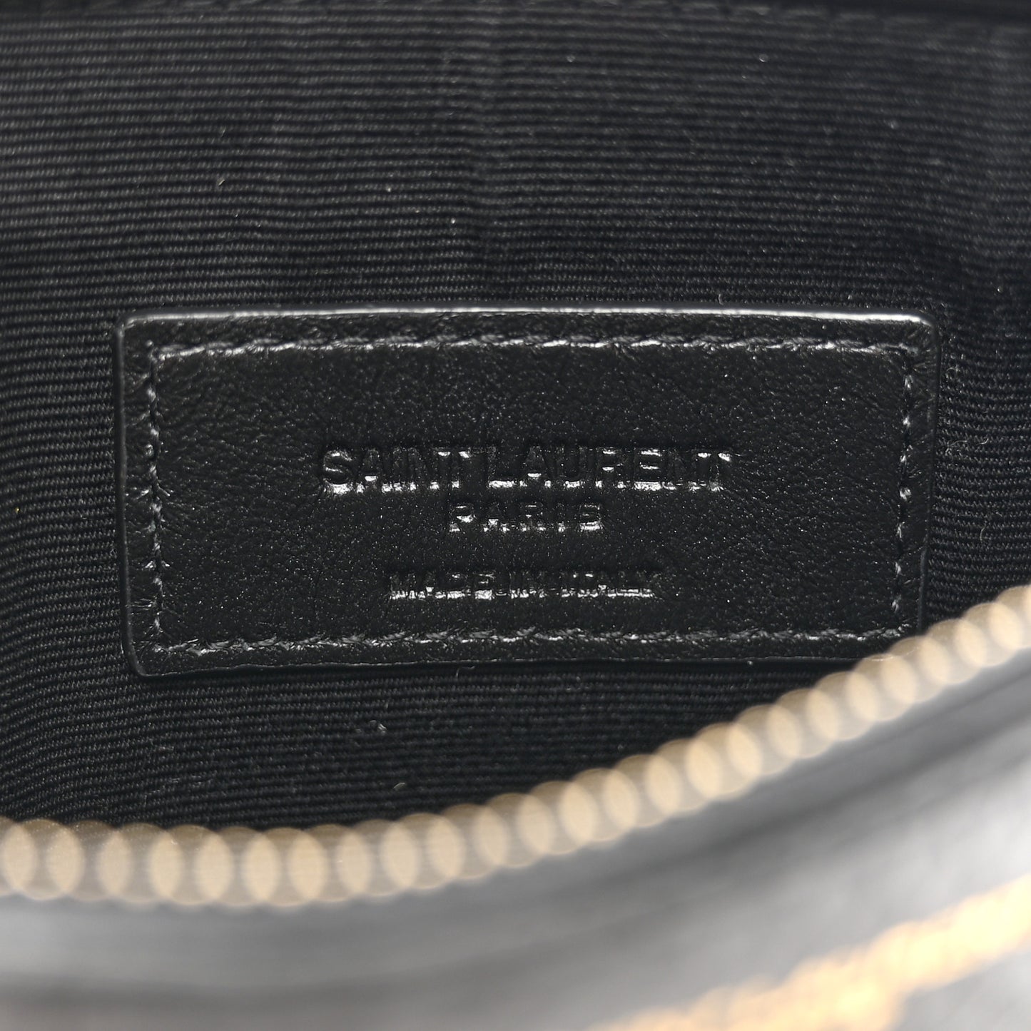 SAINT LAURENT Snakeskin Pouch With Chain Black