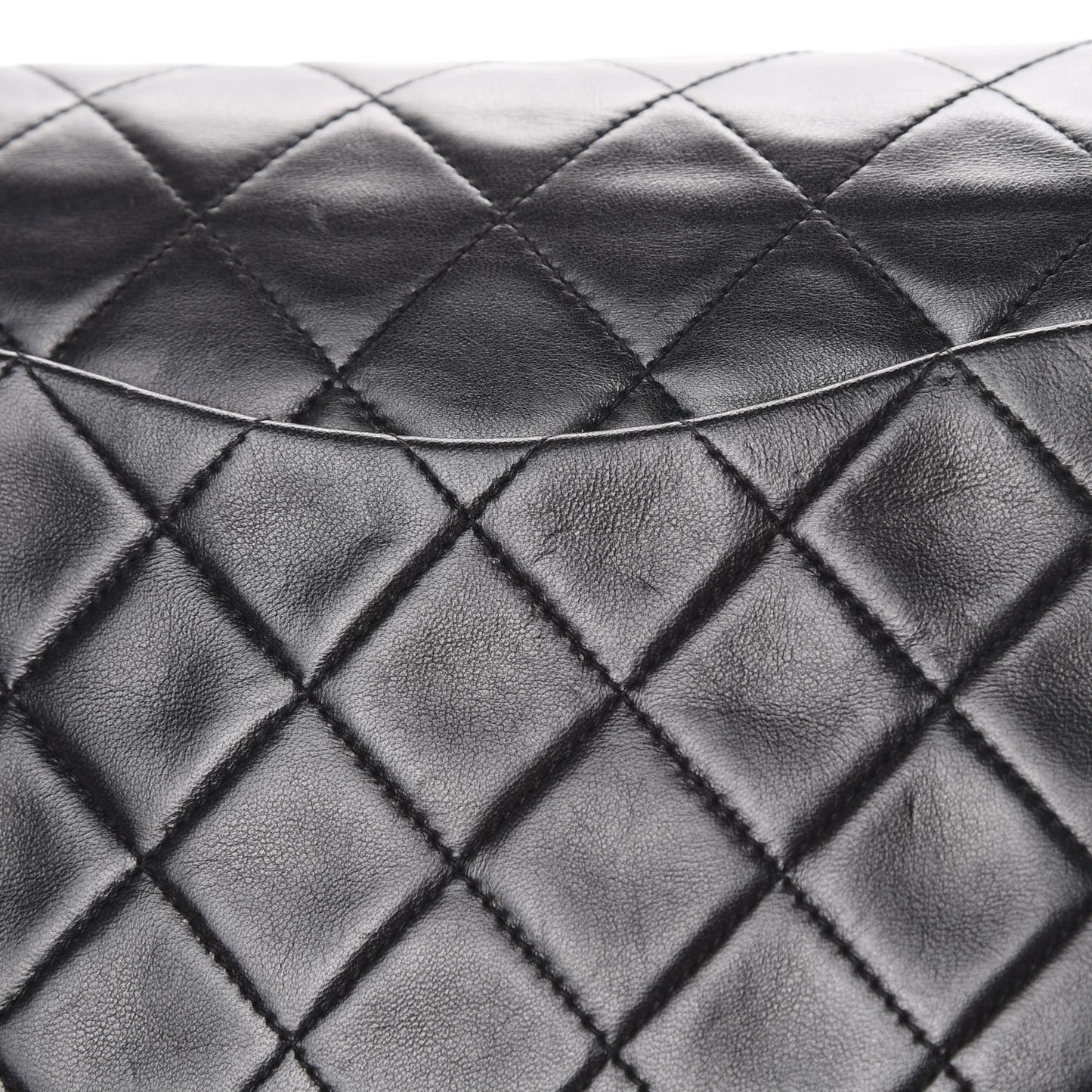 Lambskin Quilted Medium Double Flap Black