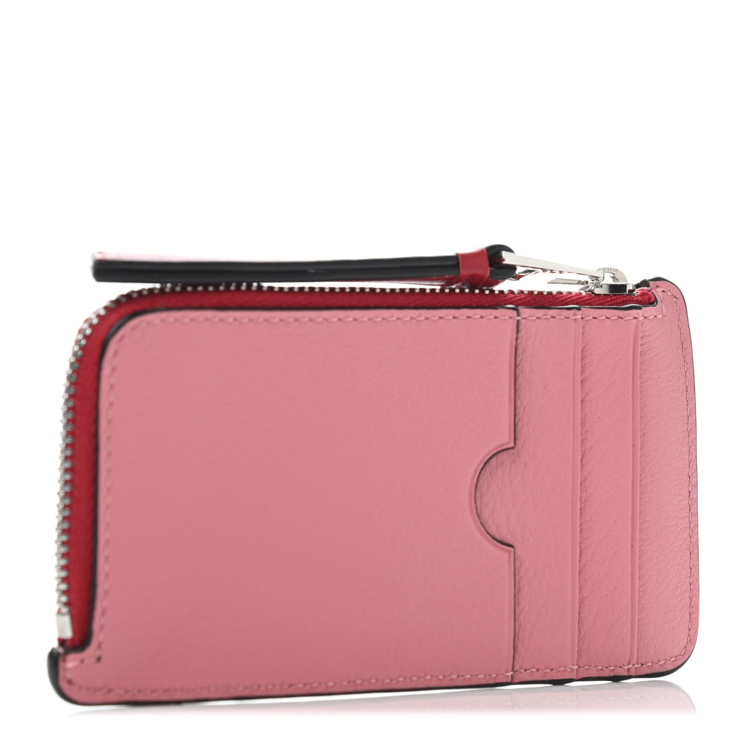 Loewe Grained Calfskin Maze Logo Coin Card Holder Candy Rouge 2 of 4