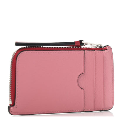 Loewe Grained Calfskin Maze Logo Coin Card Holder Candy Rouge 2 of 4