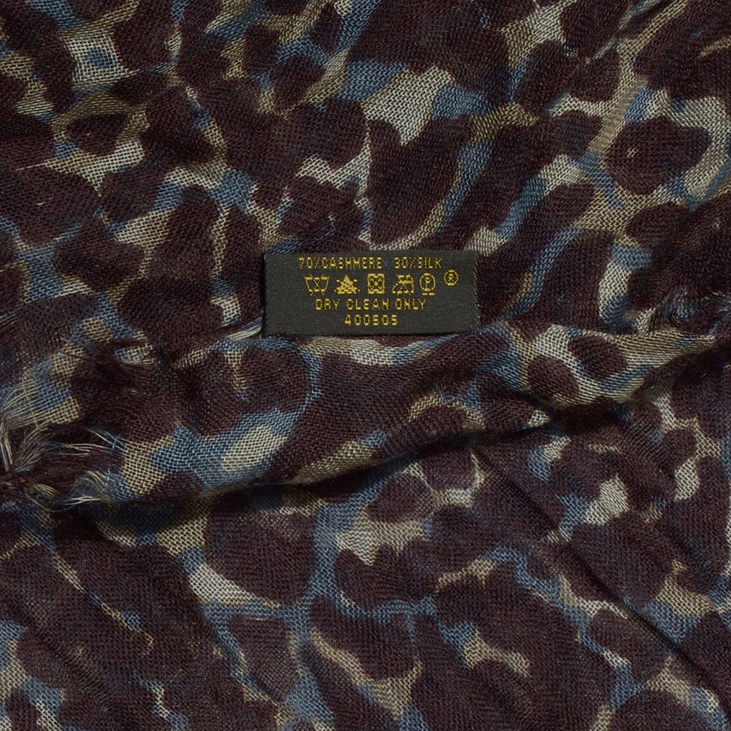 Cashmere Silk Lezard Stole Burgundy