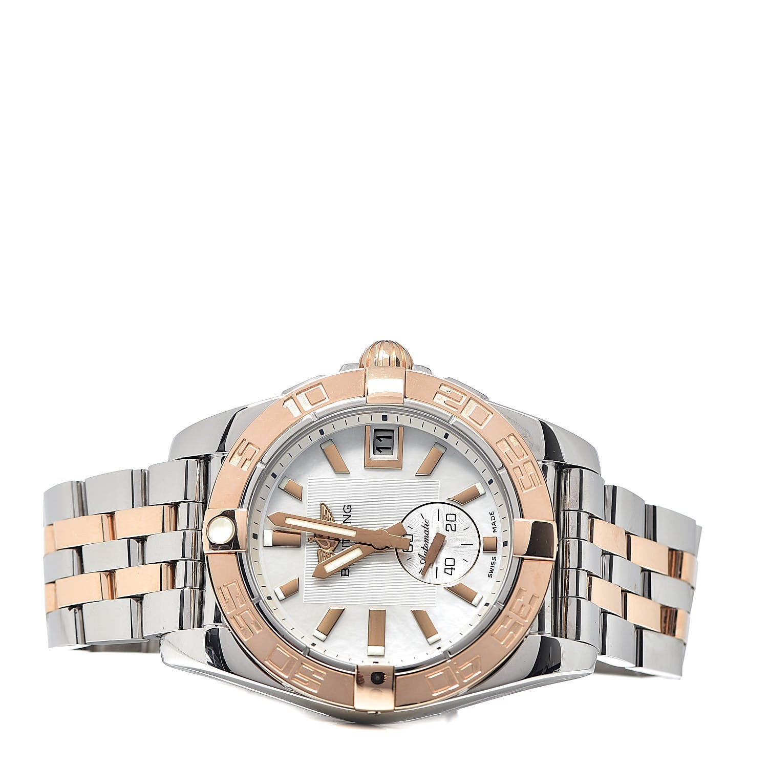 Breitling Stainless Steel 18K Rose Gold Mother of Pearl 36mm Galactic Automatic Watch C37330 2 of 5