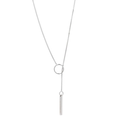 Gucci 18K White Gold 20mm Lariat Necklace 1 of 7