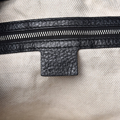 Gucci Pebbled Calfskin Studded Medium Soho Chain Shoulder Bag Black 6 of 10