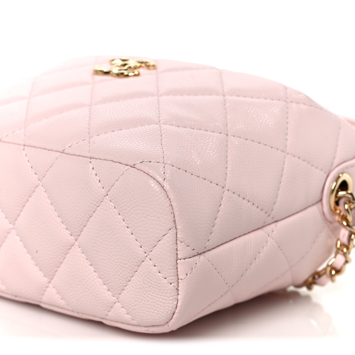 Chanel Shiny Caviar Hobo Clutch With Chain Light Pink 10 of 11