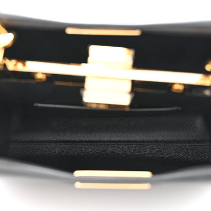 Fendi Vitello Seta Shiny Nappa Mini Peekaboo Iconic Satchel Black 6 of 12