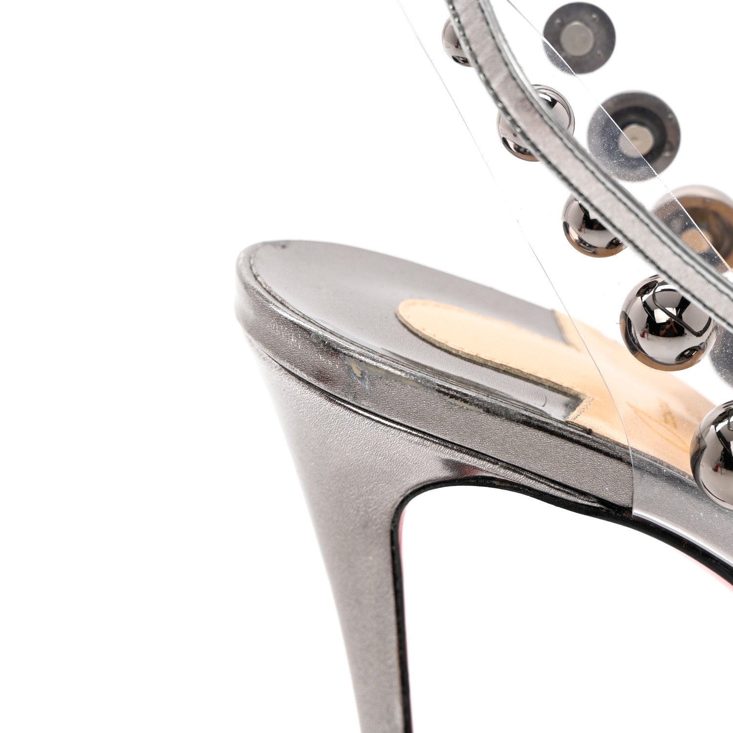 Christian Louboutin Specchio PVC Corinetta 100 Sandals 41 Gun Metal 15 of 18
