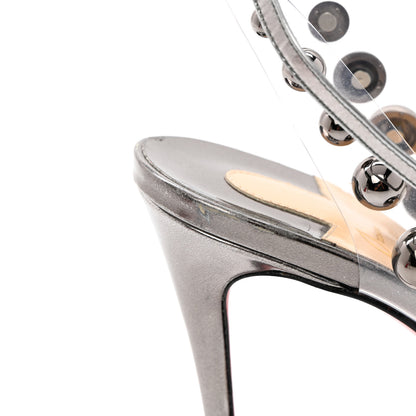 Christian Louboutin Specchio PVC Corinetta 100 Sandals 41 Gun Metal 15 of 18