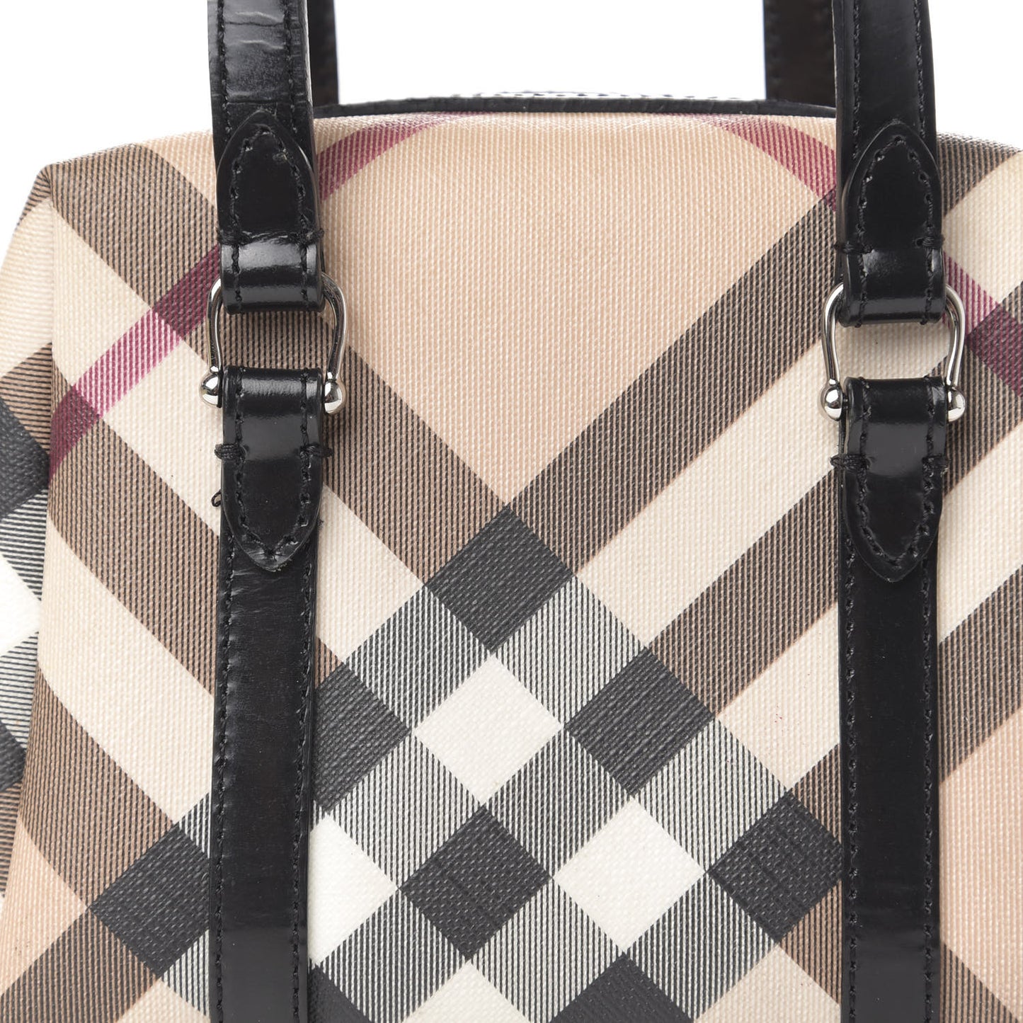 Patent Trim Nova Check Tote Black