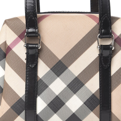 Burberry Patent Trim Nova Check Tote Black 15 of 16