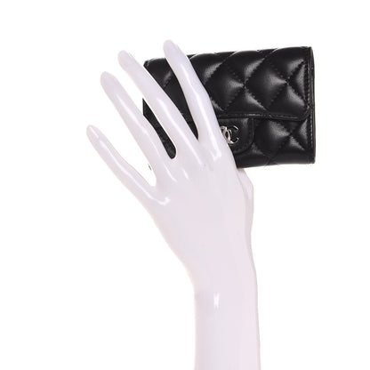 Chanel Lambskin Quilted Flap Card Holder Black 2 of 8