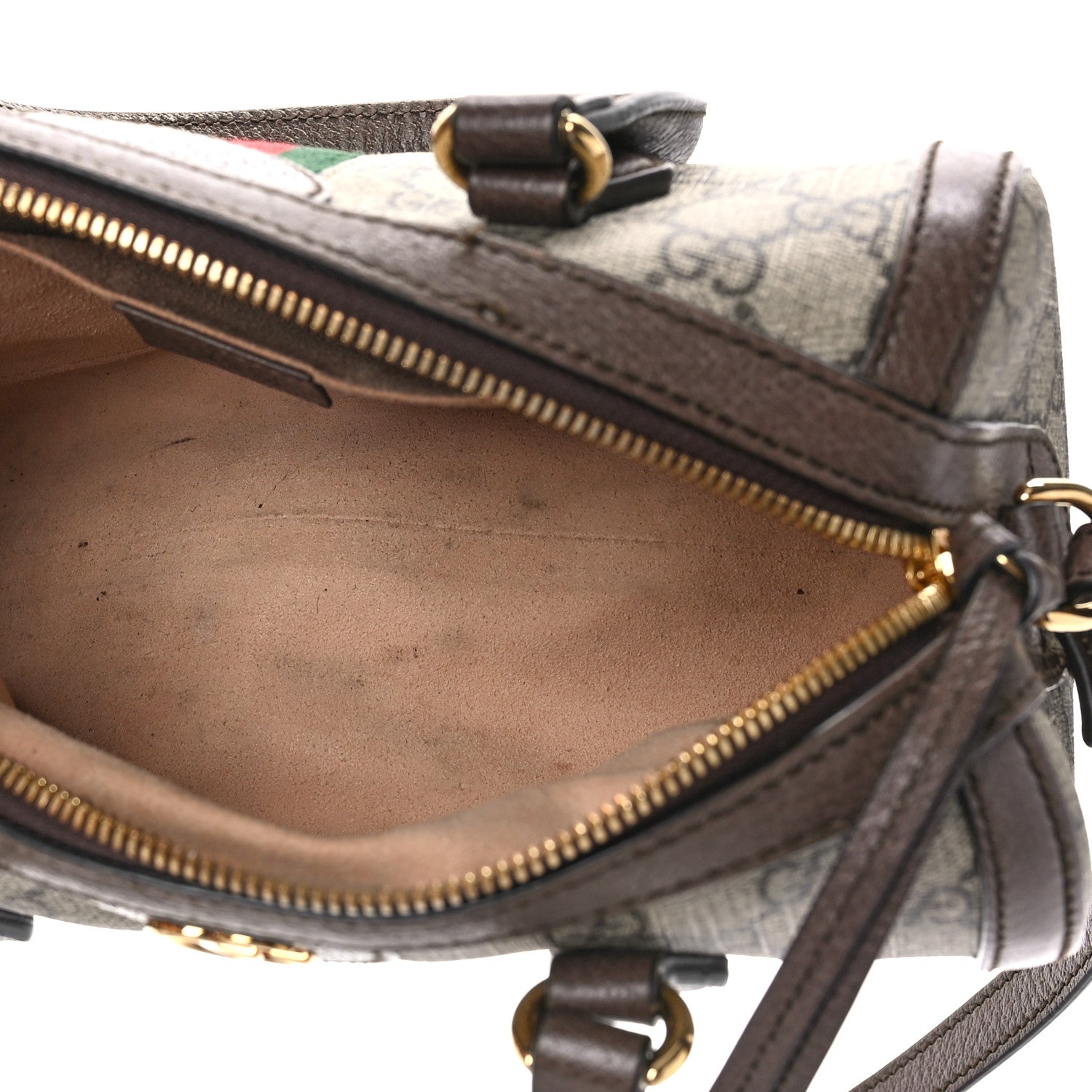 Gucci GG Supreme Monogram Web Small Ophidia Boston Bag Beige New Acero 5 of 12