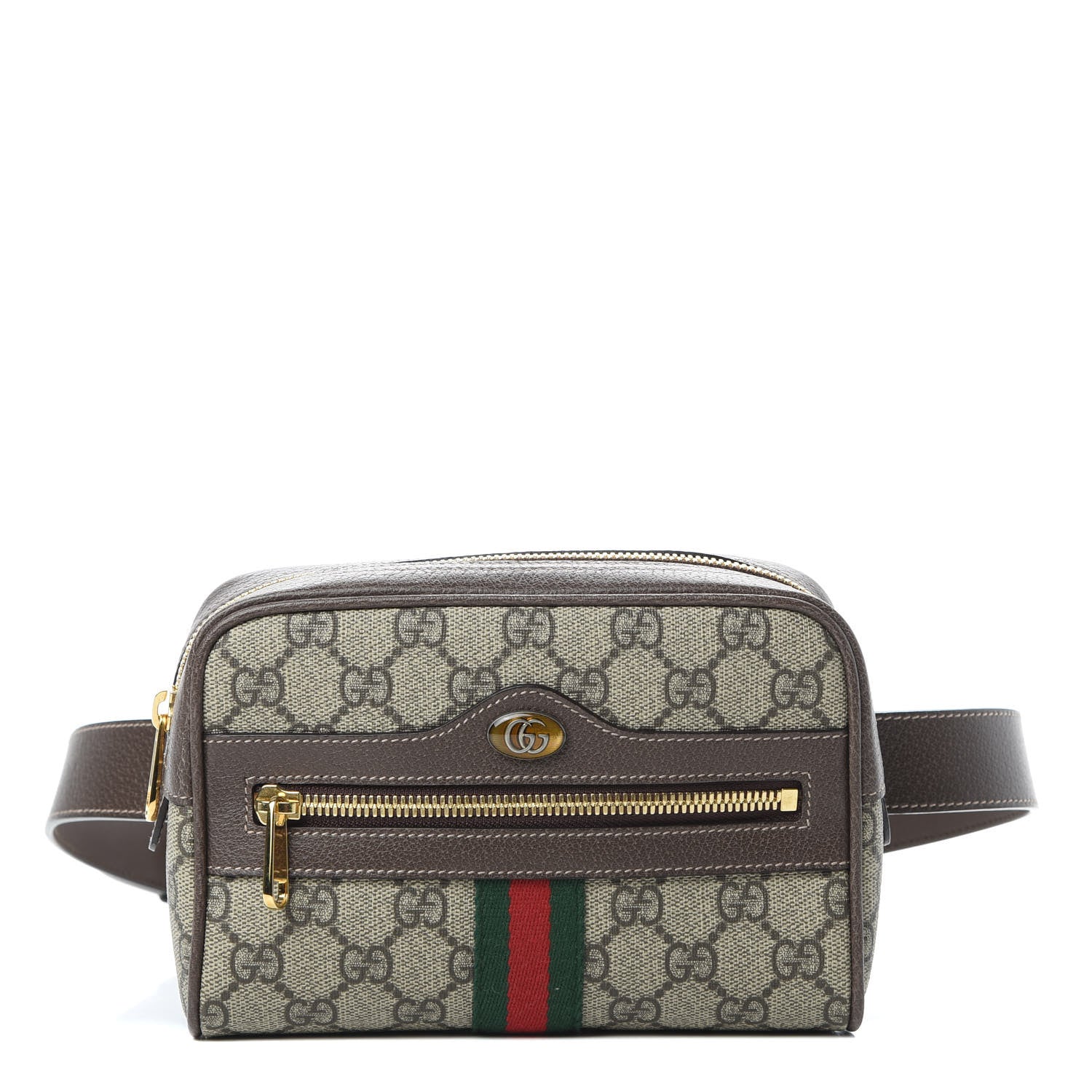 Gucci GG Supreme Monogram Web Small Ophidia Belt Bag 85 34 Dark Brown 1 of 10