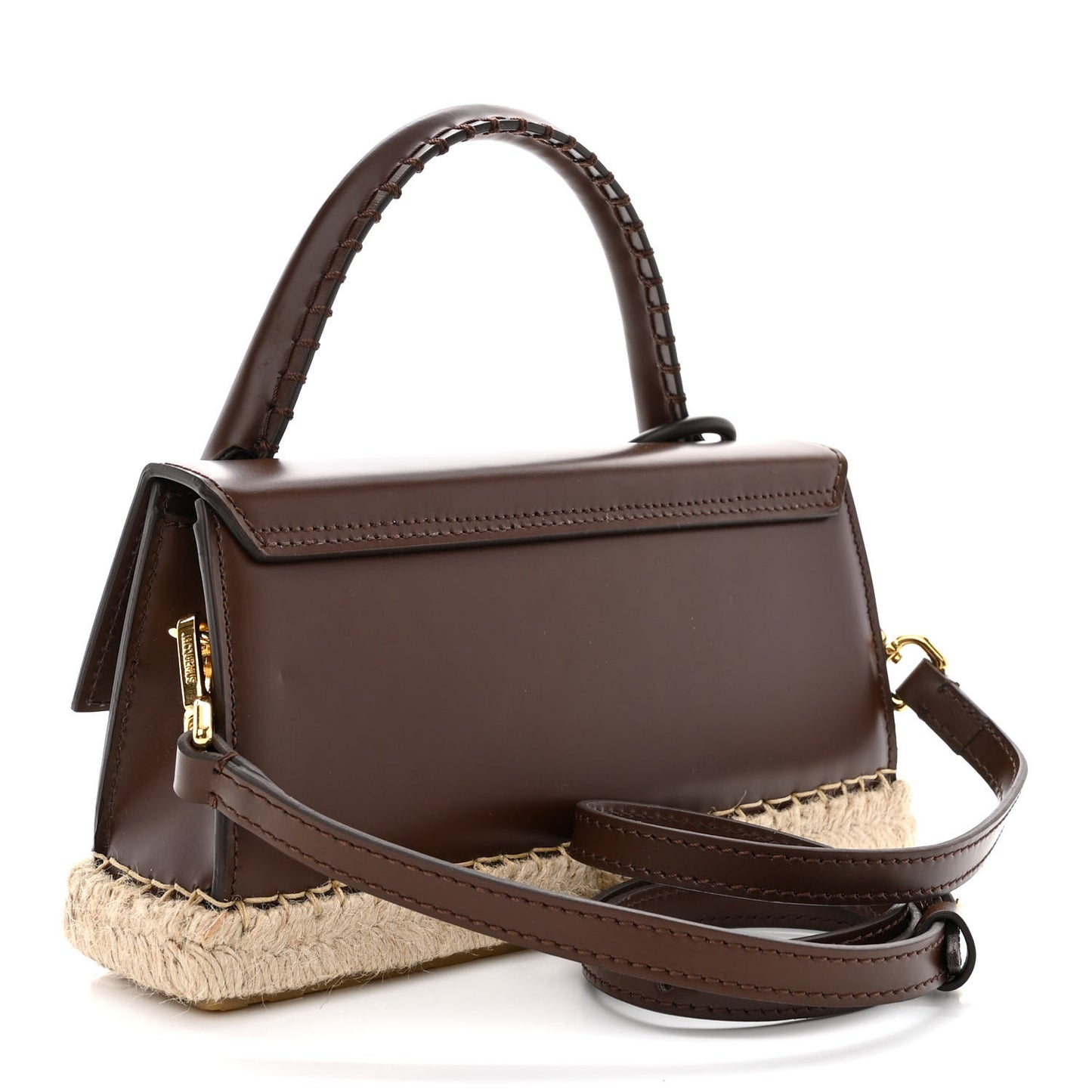 Calfskin Raffia Le Chiquito Long Cordao Brown