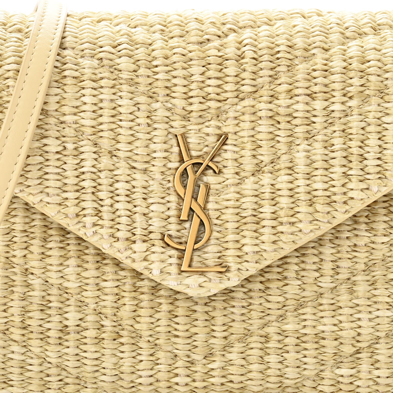 Saint Laurent Raffia Monogram Toy Loulou Chain Satchel Naturale 8 of 12