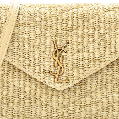 Saint Laurent Raffia Monogram Toy Loulou Chain Satchel Naturale 8 of 12