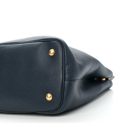 Prada Vitello Phenix Top Handle Bag Baltico 9 of 9