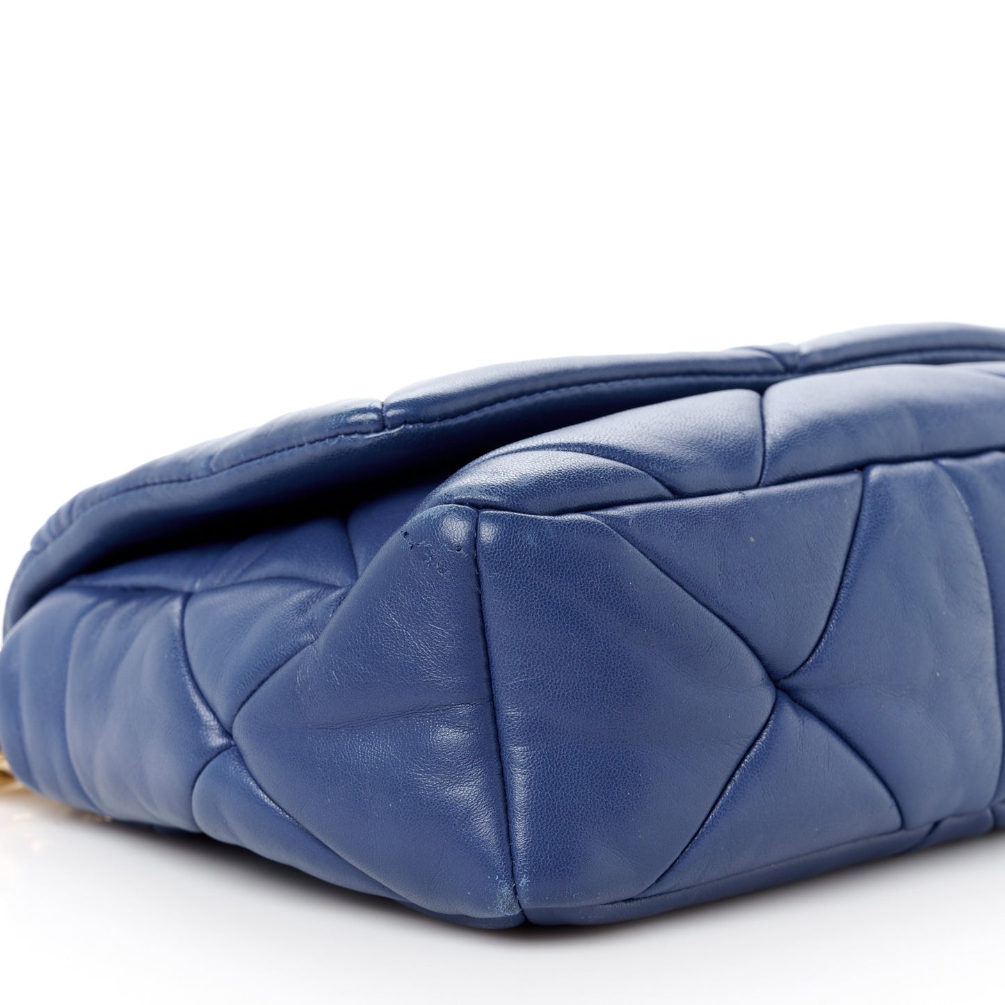 Nappa Re-Nylon Triangle Quilted Patchwork System Flap Shoulder Bag Royal