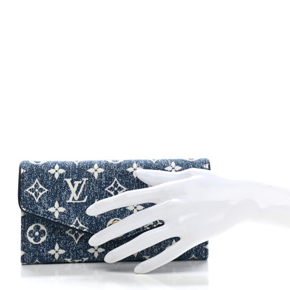 Louis Vuitton Monogram Jacquard Denim Sarah Wallet Bleu 2 of 8