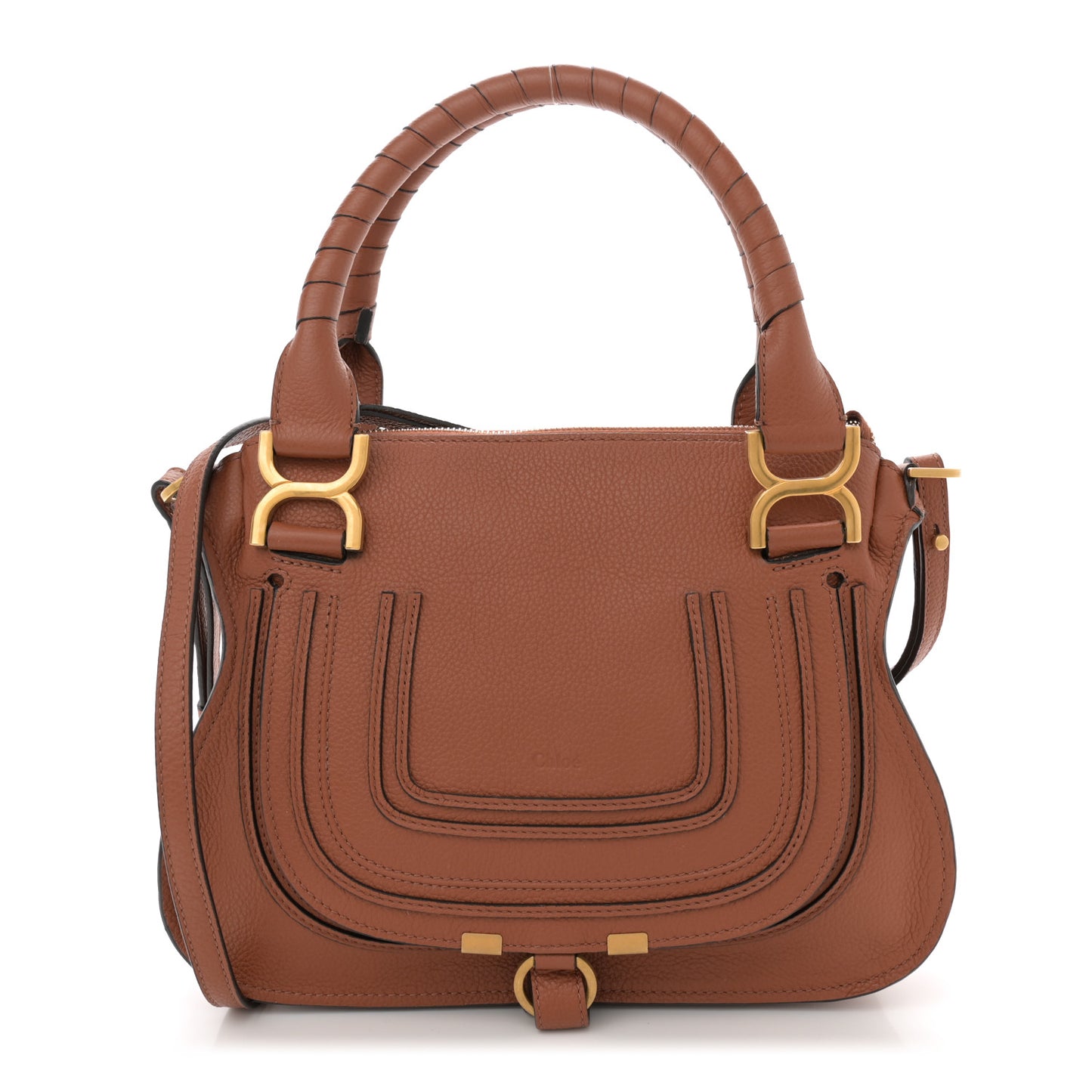 Calfskin Small Marcie Satchel Tan