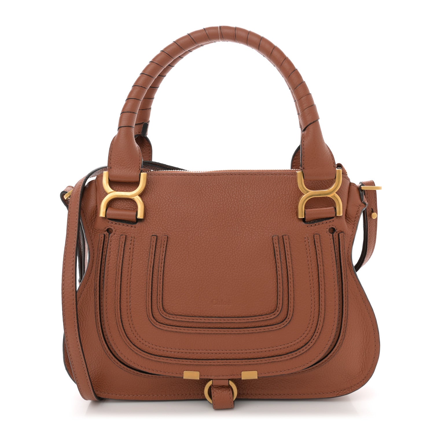 Chloe Calfskin Small Marcie Satchel Tan 1 of 11
