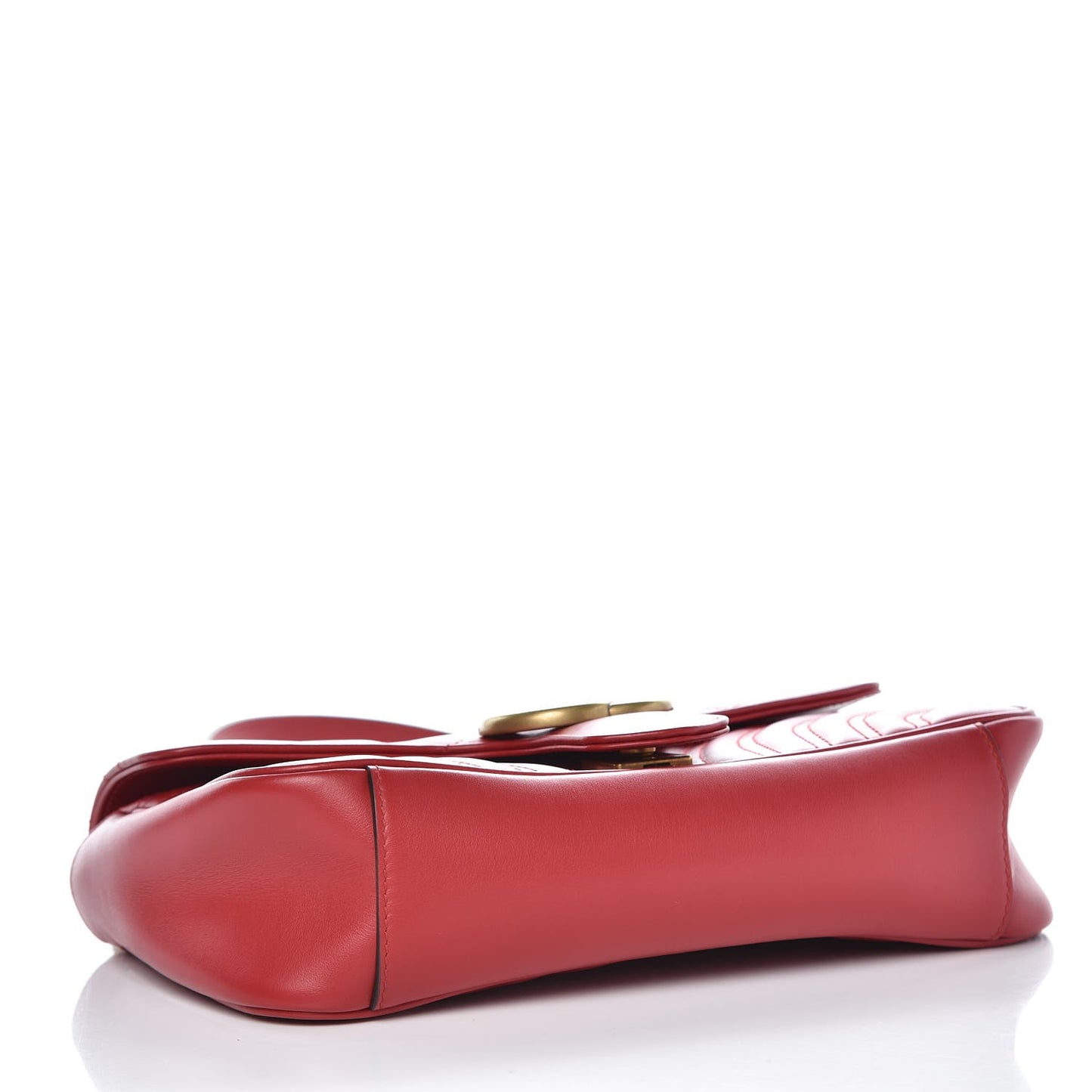 Calfskin Matelasse Small GG Marmont Shoulder Bag Hibiscus Red