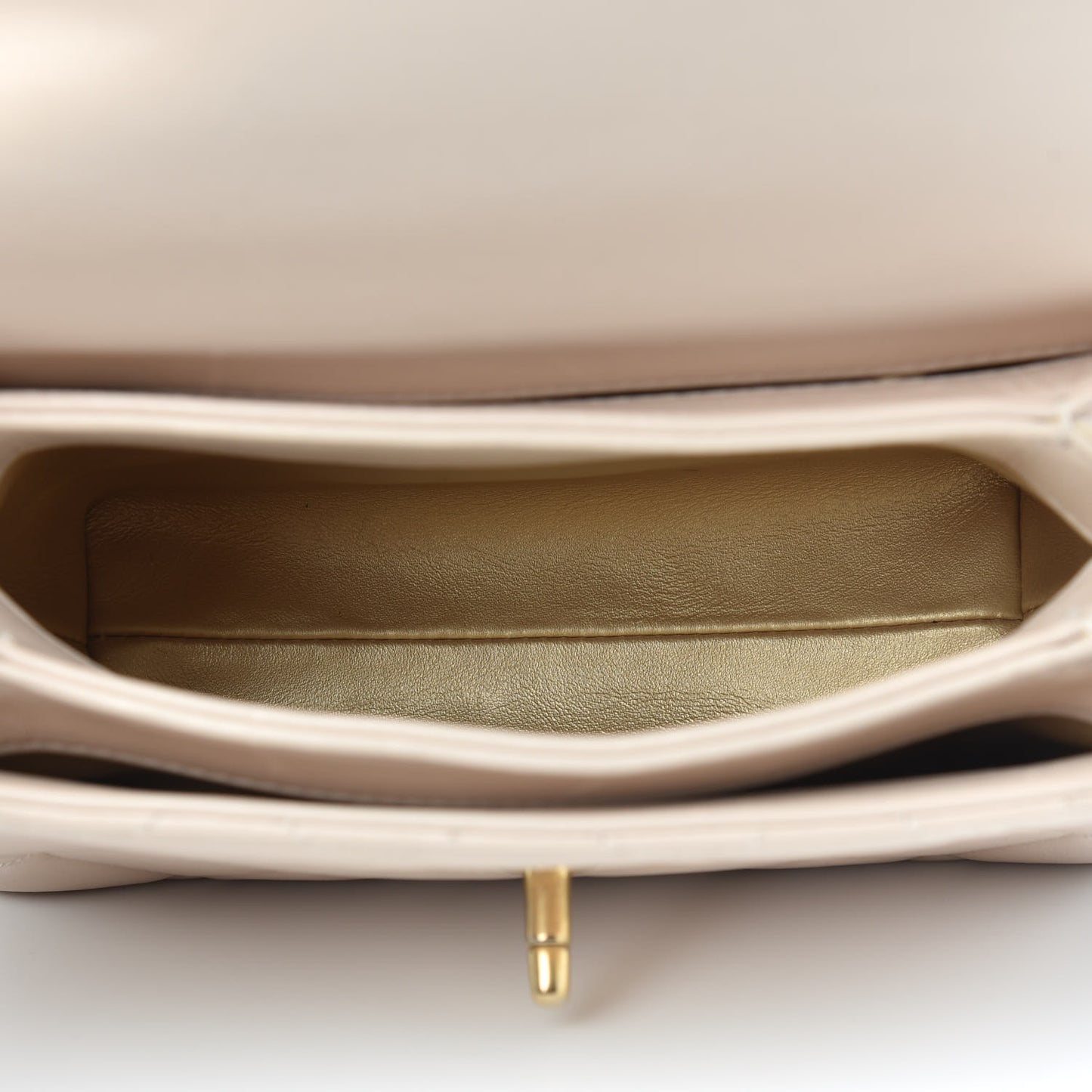 Lambskin Quilted Mini Trendy Spirit Top Handle Flap Beige