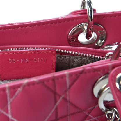 Christian Dior Lambskin Cannage Medium Lady Dior Fuchsia Multi 8 of 11