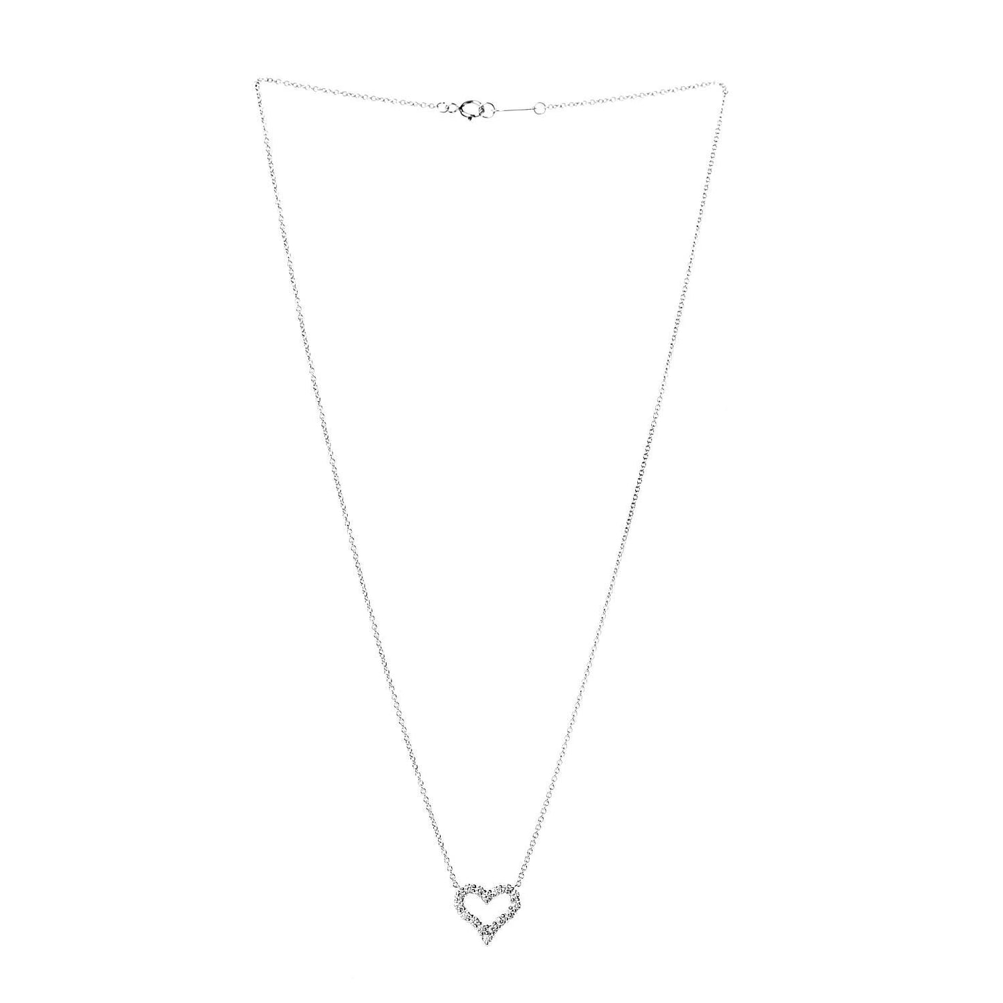 Platinum Diamond Mini Heart Pendant Necklace