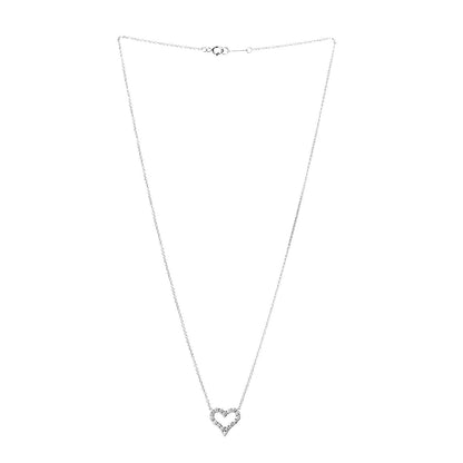 Tiffany Platinum Diamond Mini Heart Pendant Necklace 3 of 5